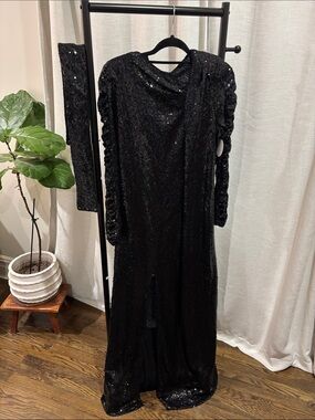 Elegant Black Sequin Wedding Dress